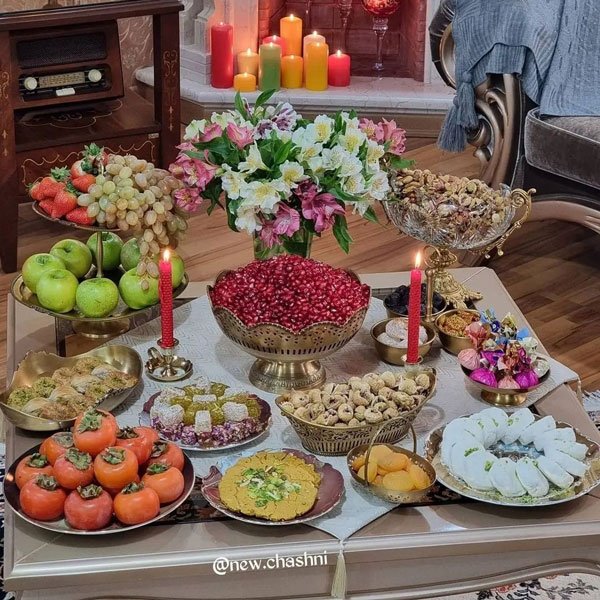  عکس میز شب یلدا لاکچری
