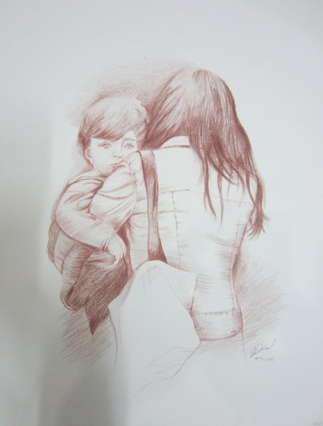 عکس مادر در طبیعت با کودک