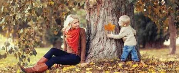  عکس مادر در طبیعت با کودک