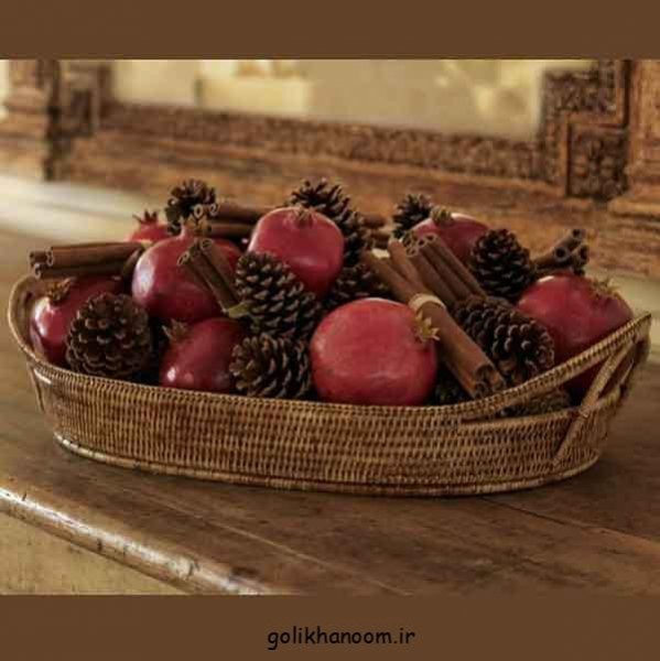  تزیین انار با پوست