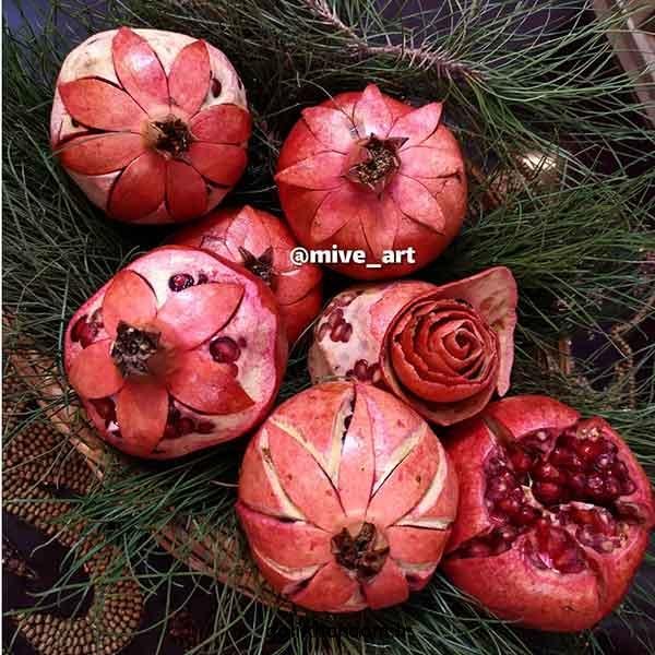  تزیین انار با پوست