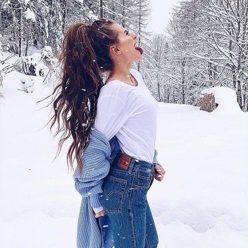  عکس دخـتر در برف پروفایـل