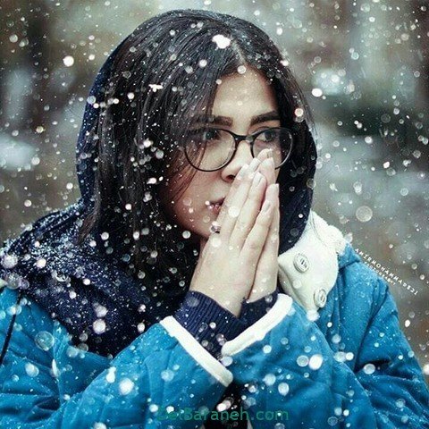  عکس دخـتر ایرانی در برف برای پروفایـل