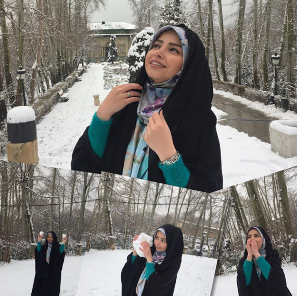 عکس دخـتر چادری در برف
