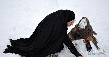  عکس دخـتر چادری در برف