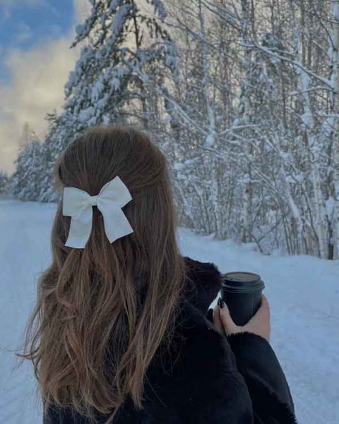  تصویر دخترانه زمستان و برف