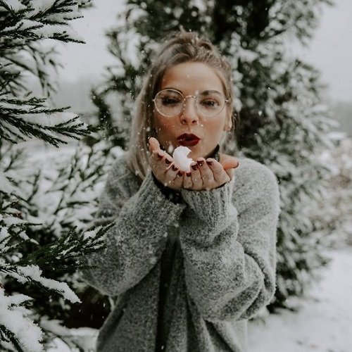  تصویر برفی دخترانه زمستانی