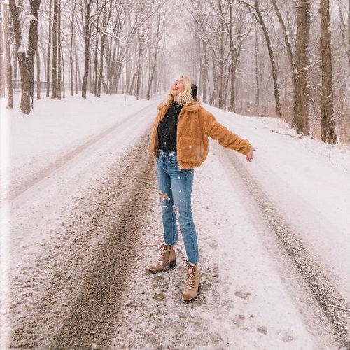  تصویر برفی دخترانه زمستانی