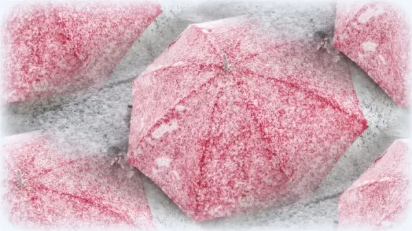  عکس برفی دخترانه با چتر