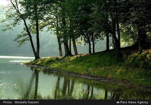  طبیعت بهاری کنار دریاچه