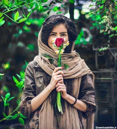  عکس دختری در باغ