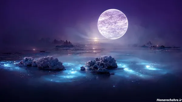  عکس دریا در شب زیبا