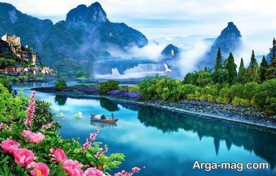  عکس منظره زیبا کوهی