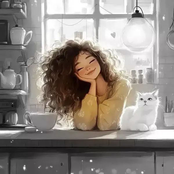  عکس دختر مو فرفری مشکی فانتزی