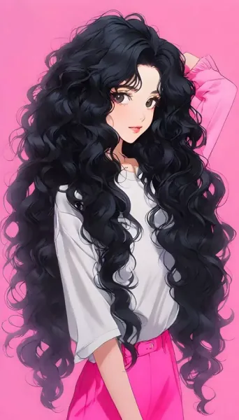  عکس دختر مو فرفری مشکی فانتزی