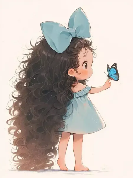  عکس دختر مو فرفری مشکی فانتزی