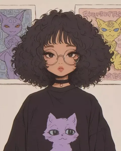  عکس دختر مو فرفری مشکی فانتزی