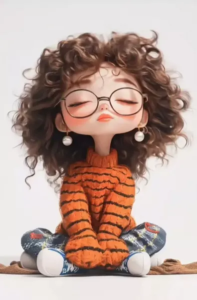  عکس دختر مو فرفری مشکی فانتزی