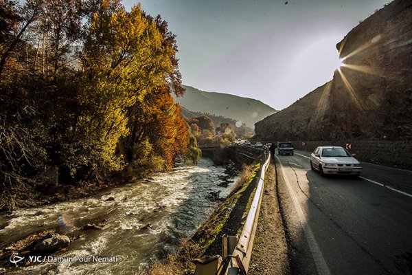 عکس جاده چالوس در پاییز