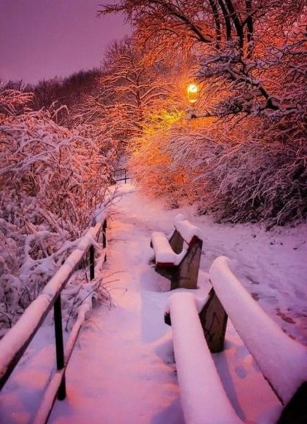  منظره زیبای برفی