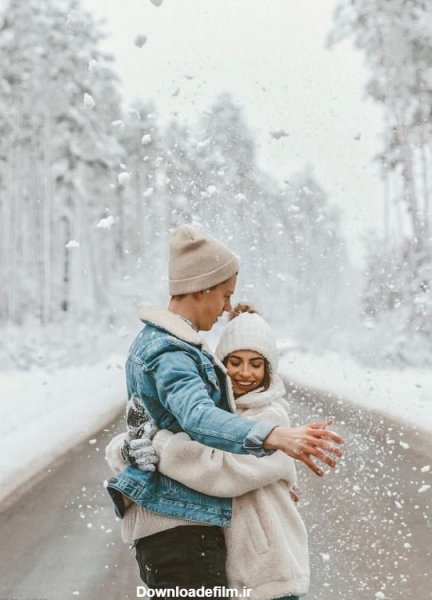 عکس دونفره عاشقانه زمستانی بدون متن