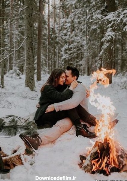  عکس دونفره عاشقانه زمستانی بدون متن