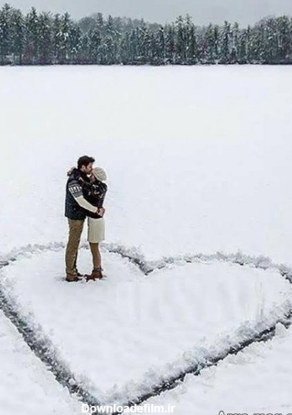  عکس دونفره عاشقانه زمستانی بدون متن