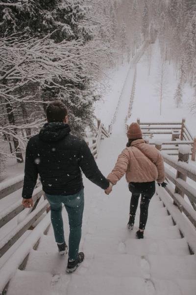  عکس عاشقانه زمستانی دختر و پسر
