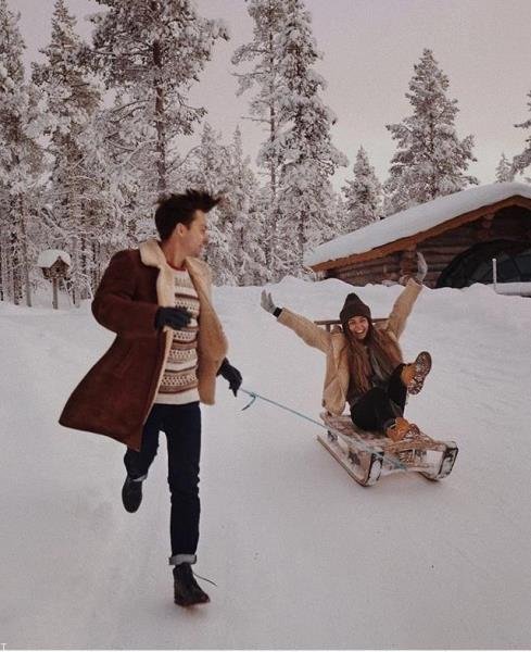  عکس عاشقانه زمستانی دختر و پسر