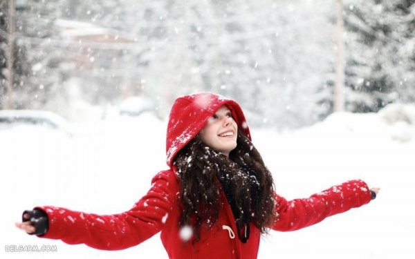  عکس دختر و پسر در برف