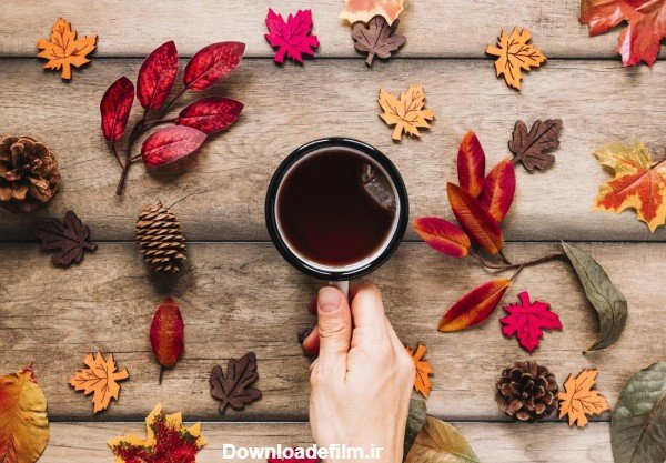  عکس عصر پاییزی و فنجان چای