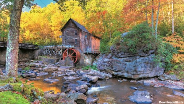  عکس کلبه چوبی در پاییز