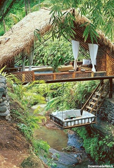  عکس کلبه چوبی در پاییز