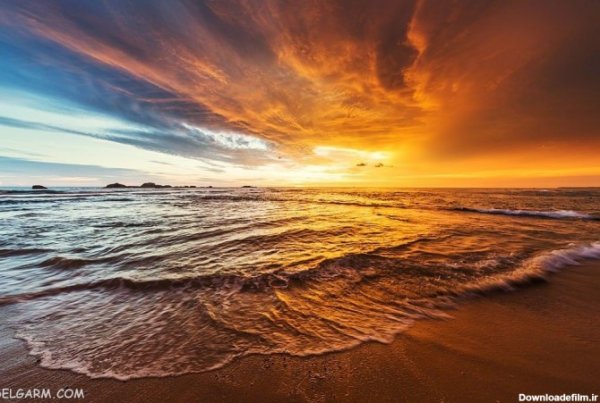 عکس زیبا و دلنشین از غروب آفتاب دریا