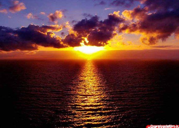  عکس زیبا و دلنشین از غروب آفتاب دریا