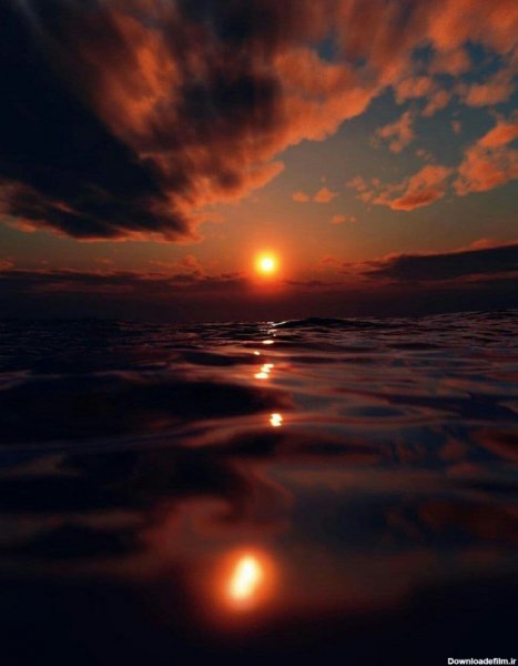 عکس زیبا و دلنشین از غروب آفتاب دریا