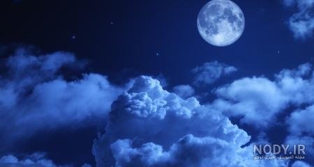  عکس آسمان ابری در شب