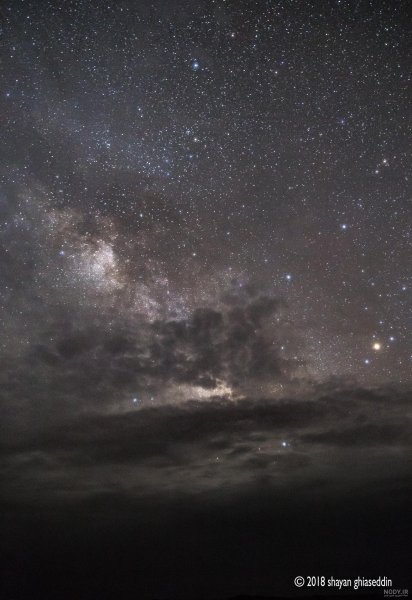  عکس آسمان ابری در شب