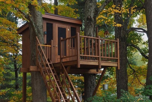  عکس کلبه در جنگل پاییزی