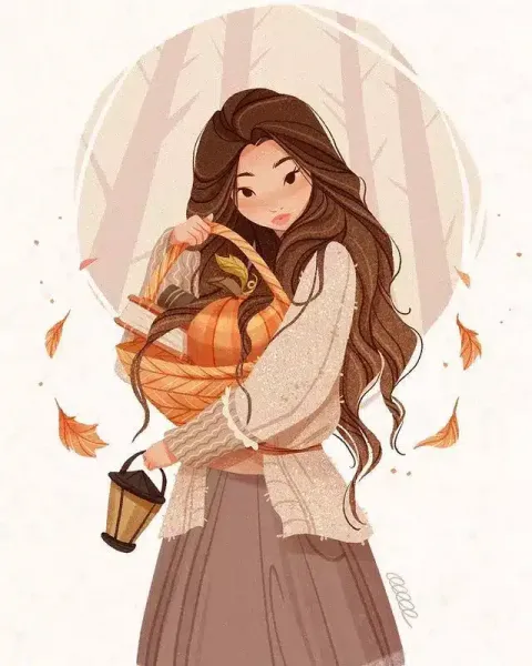  عکس دختر پاییزی فانتزی