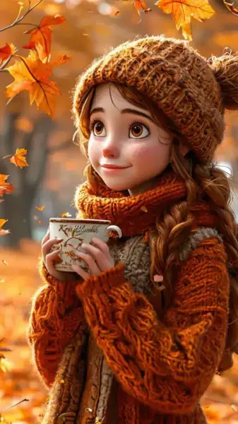  عکس دختر پاییزی فانتزی