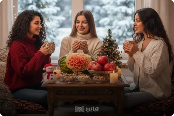  ژست دخترانه یلدایی با انار