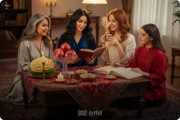  ژست دخترانه یلدایی با انار