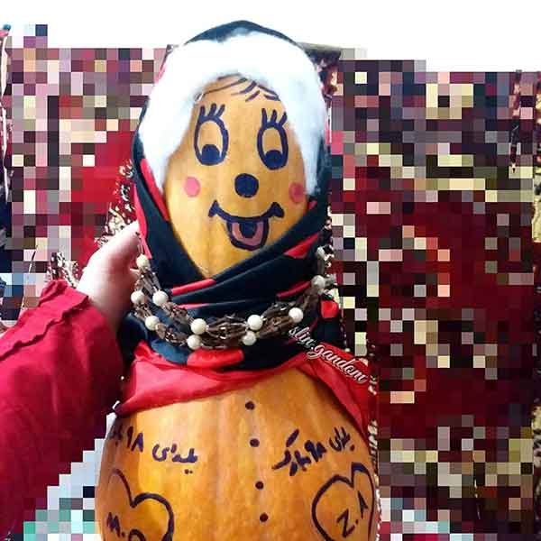  تزیین کدو حلوایی با گل و میوه