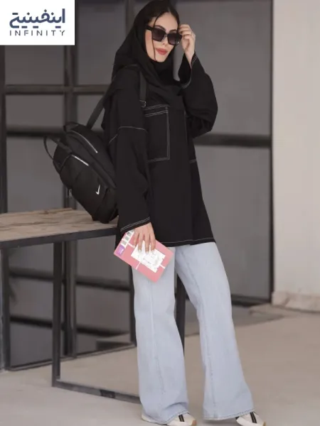  ژست دانشجویی با تیپ اسپرت و زیبا