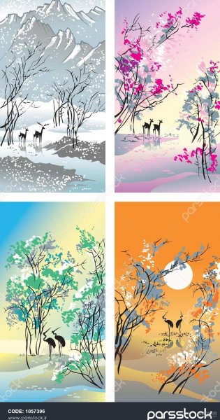  عکس های نقاشی چهار فصل