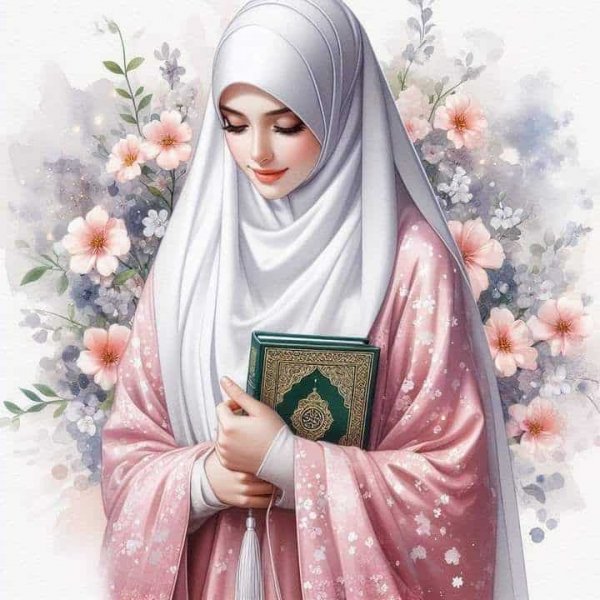  عکس قران در دست دختر کارتونی