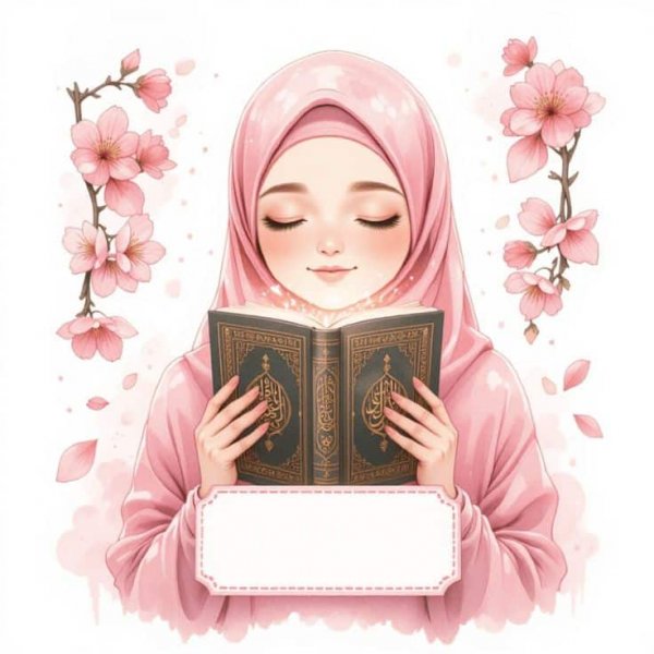  عکس قران در دست دختر کارتونی