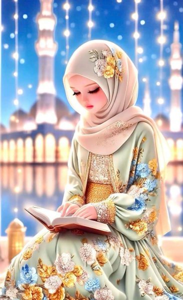  عکس قران در دست دختر کارتونی