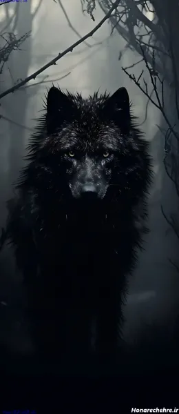  تصویر زمینه مشکی خفن گرگ